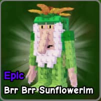 Brr Brr Sunflowerim fuzed brainrot from Plants vs Zombies Roblox experience.